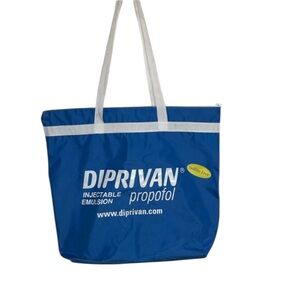 Diprivan Propofol Blue Tote Bag Pharmaceutical Drug Rep Advertising BLEMISH